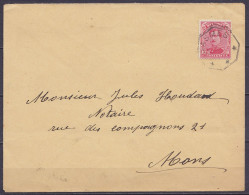Env. De Hornu Affr. N°138 Oblit. Fortune Octogon, WASMES Pour MONS - 1915-1920 Albert I