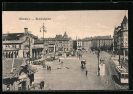 AK München, Bahnhof, Blick Auf Den Bahnhofsplatz  - Muenchen