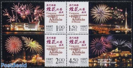Macao 2004 Fireworks Concours 4v [+], Mint NH, Bridges And Tunnels - Fireworks - Ungebraucht