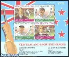 New Zealand 1992 Health, Famous Sportspersons S/s, Mint NH, Health - Sport - Health - Cricket - Sport (other And Mixed.. - Ongebruikt