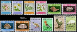 Oman 1982 Definitives 12v, Mint NH, Nature - Animals (others & Mixed) - Birds - Flowers & Plants - Shells & Crustaceans - Vie Marine