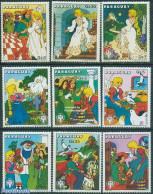 Paraguay 1979 Int. Year Of The Child 9v, Grimm, Mint NH, Nature - Various - Birds - Horses - Year Of The Child 1979 - .. - Verhalen, Fabels En Legenden
