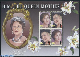 Turks And Caicos Islands 2002 Queen Mother 4v M/s, Mint NH, History - Kings & Queens (Royalty) - Case Reali