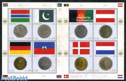 United Nations, Vienna 2006 Flags & Coins 8v M/s, Gambia, Mint NH, History - Nature - Performance Art - Various - Flag.. - Musik