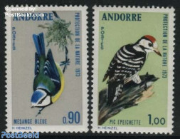 Andorra, French Post 1973 Birds 2v, Mint NH, Nature - Birds - Woodpeckers - Ungebraucht