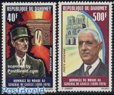 Dahomey 1971 Charles De Gaulle 2v, Mint NH, History - French Presidents - Politicians - World War II - De Gaulle (Général)