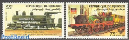 Djibouti 1985 German Railways 2v, Mint NH, History - Transport - Germans - Railways - Trains