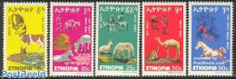 Ethiopia 1978 Domestic Animals 5v, Mint NH, Nature - Animals (others & Mixed) - Camels - Cattle - Horses - Äthiopien