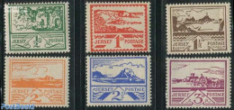 Jersey 1943 German Occupation 6v, Mint NH, History - Various - Lighthouses & Safety At Sea - German Occupations - Faros
