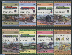 Saint Lucia 1983 Locomotives 8x2v [:], Mint NH, Transport - Railways - Trains
