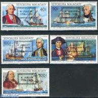Madagascar 1976 US Independence 5v, Mint NH, History - Transport - US Bicentenary - Ships And Boats - Barche