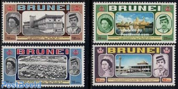 Brunei 1972 Elizabeth Visit 4v, Mint NH, History - Transport - Kings & Queens (Royalty) - Automobiles - Koniklijke Families