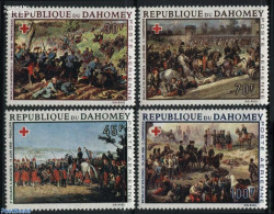 Dahomey 1968 Red Cross, Paintings 4v, Mint NH, Health - History - Nature - Red Cross - Militarism - Horses - Art - Pai.. - Croce Rossa