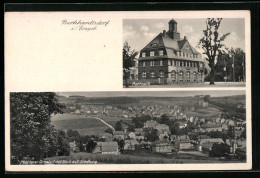 AK Burkhardtsdorf /Erzgeb., Mittlerer Ortsteil Mit Siedlung, Rathaus  - Burkhardtsdorf