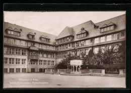 AK Offenbach A. Main, Techn. Lehranstalten U. Merkurbrunnen  - Offenbach