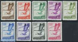Taiwan 1966 Goose In Flight 9v (no Gum), Mint NH, Nature - Birds - Other & Unclassified