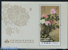 China People’s Republic 2009 World Stamp Exhibition, Flowers S/s, Mint NH, Nature - Flowers & Plants - Philately - Ongebruikt
