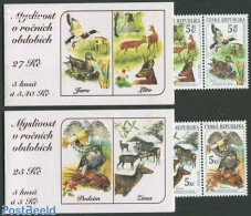 Czech Republic 2000 Hunted Animals 2 Booklets, Mint NH, Nature - Animals (others & Mixed) - Birds - Birds Of Prey - De.. - Other & Unclassified