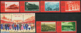 China People’s Republic 1971 Communist Party 9v, Set With Folded Strip Of 3, Mint NH - Neufs