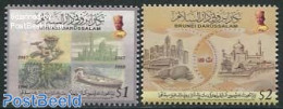 Brunei 2012 Joint Issue With Singapore 2v, Mint NH, Nature - Transport - Various - Flowers & Plants - Ships And Boats .. - Barcos