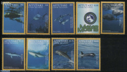 Aitutaki 2016 Ocean Life 9v, Mint NH, Nature - Fish - Sea Mammals - Sharks - Peces