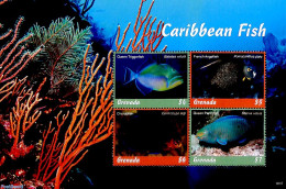 Grenada 2018 Caribbean Fish 4v M/s, Mint NH, Nature - Fish - Pesci