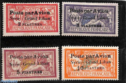 Syria 1923 Airmail Overprints 4v, Unused (hinged) - Siria