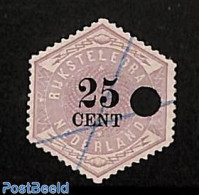 Netherlands 1877 Telegraph Stamp 25c Used 1v, Used Or CTO - Telegraphenmarken