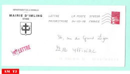 Mairie D'Imling 04-03-2008 Pour Yffiniac - Mechanical Postmarks (Other)