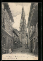 CPA Parthenay, Grand'Rue Et Eglise St-Laurent  - Parthenay