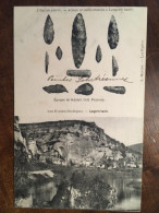 Cpa 24 Dordogne, Double Vues, LES EYZIES, Laugerie Haute, L'Âge De Pierre, Armes Et Outils, époque Solutré, Coll Peyrony - Les Eyzies