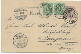 Saar Vorläufer: St. Johann 1887 Mit Zusatzfrankatur In Die Schweiz - Storia Postale