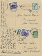 2x Postkarte Berlin 1926 Nach Marienbad, Slovenska, Interessante Rückseite, Taxe - Storia Postale