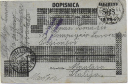 Postkarte Dopisnica Kralievstvo SHS Nach Mantana, Italien 1919 - Croatie