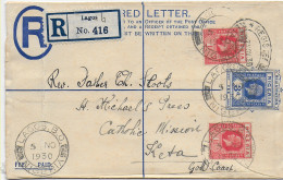 Lagos, Registered 1930 To Keta-Gold Coast, Chatholic Mission - Nigeria (1961-...)