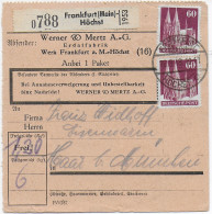 Selbstbucher Paketkarte Frankfurt Höchst Nach Haar, 1948, Erdalfabrik - Storia Postale