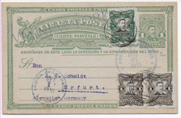 Tarjeta Postal Agosto To Erfurt, 1910 - El Salvador