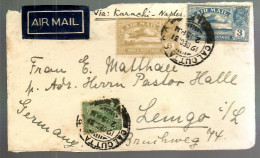 79948 -  Via KARACHI  -  NAPLES Pour  L'Allemagne - 1911-35 Koning George V