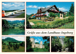 73642142 Poppenhausen Rhoen Pension Landhaus Ingeborg Panorama Burg Segelflugpla - Other & Unclassified