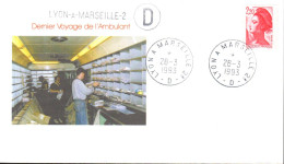 AMBULANT DE LYON A MARSEILLE 1993 - Correo Ferroviario