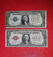 2x 1928 $1 DOLLAR USA UNITED STATES BANKNOTE RED & SEAL LOT /LOTE 2 BILLETES ESTADOS UNIDOS*COMPRAS MULTIPLES CONSULTAR* - Biljetten Van De Verenigde Staten (1928-1953)