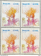 C 1502 Brazil Stamp Thanksgiving Day Religion 1985 Block Of 4 - Unused Stamps