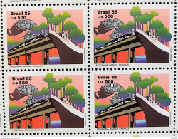 C 1503 Brazil Stamp Big Program Carajas Ship Train Economy 1985 Block Of 4 - Ungebraucht