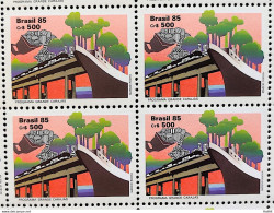 C 1503 Brazil Stamp Big Program Carajas Ship Train Economy 1985 Block Of 4 - Neufs
