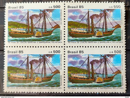 C 1487 Brazil Stamp 150 Years Liga Maritima River Niteroi Speculator Ship 1985 Block Of 4 - Ongebruikt