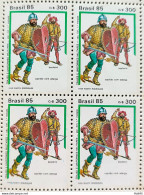 C 1479 Brazil Stamp Military Costumes And Uniforms History XVII 1985 BLOCK OF 4 - Nuevos