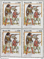 C 1477 Brazil Stamp Costumes And Uniforms Of Military History 1985 Block Of 4 - Nuovi