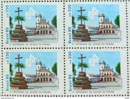 C 1472 Brazil Stamp 400 Years Of Paraiba Church Of Religion 1985 Block Of 4 - Unused Stamps