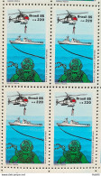 C 1467 Brazil Stamp Maritime Rescue Safety Health Helicopter Ship Scuba Diver 1985 Block Of 4 - Ungebraucht