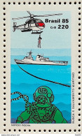 C 1467 Brazil Stamp Maritime Rescue Safety Health Helicopter Ship Scuba Diver 1985 - Neufs